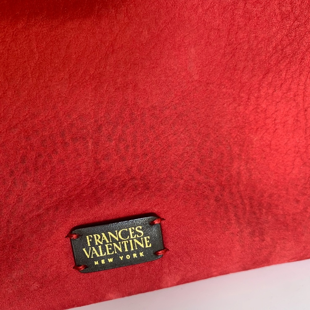 Frances Valentine "Sabrina" Satchel in Red Nubuck w/ Chocolate 🍫Accents - Picture 8 of 15